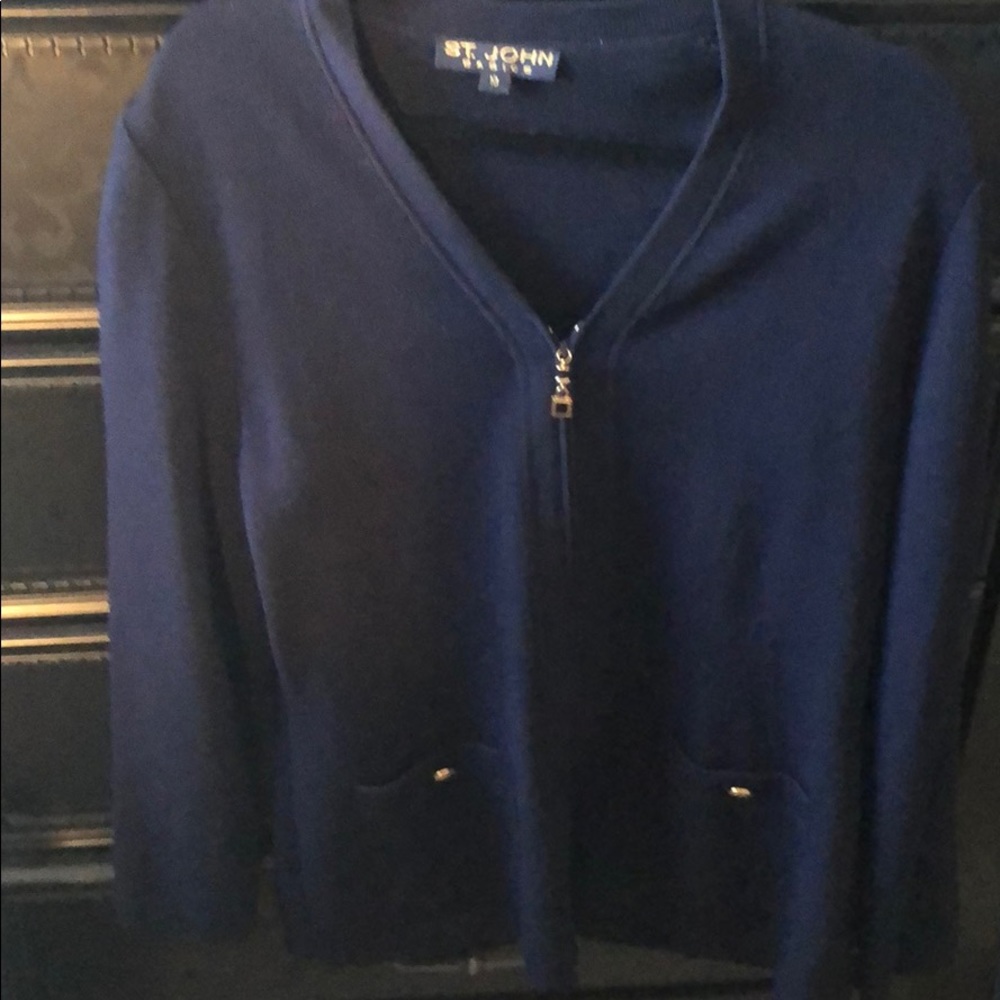 St John Blue zip Sweater